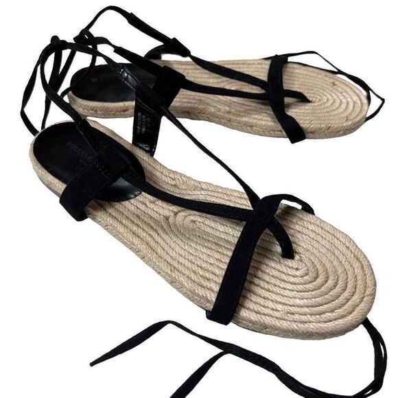 Banana Republic Leather Gladiator Style Espadrille Flat Sandals Women’s Size 7.5 - Picture 1 of 6